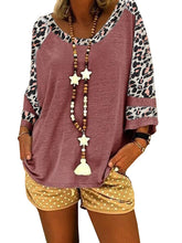 Load image into Gallery viewer, Women's Leopard Print Short Sleeve T-Shirt
