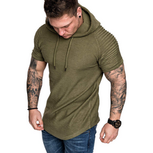 Load image into Gallery viewer, Men's Casual Fashion Solid Color Hooded T-Shirt
