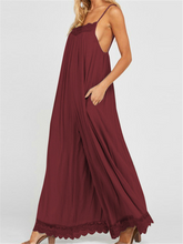 Load image into Gallery viewer, Women's Lace Wide Leg Spaghetti Straps Backless Jumpsuit
