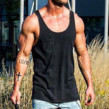 Load image into Gallery viewer, Solid Color Daily Sleeveless Cotton Men's Tops
