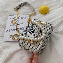 Load image into Gallery viewer, Fashion Chain Polka Dot Leather Handbag
