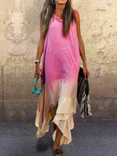 Load image into Gallery viewer, Tie-dye Gradient Irregular Hem Vest Dress
