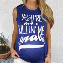 Load image into Gallery viewer, Round Neck Letter Print Sleeveless Maternity Tops
