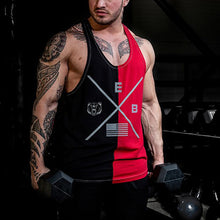 Load image into Gallery viewer, Men's Elastic Breathable Colorblock Printed Cotton Sports Vest
