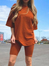 Load image into Gallery viewer, Women's Fashion Casual Home Solid Color Loose Sports Suit
