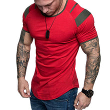 Load image into Gallery viewer, Men's Round Neck Color-Block Casual Cotton T-Shirt
