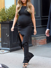 Load image into Gallery viewer, Maternity Fashion Split Sleeveless Long Dress
