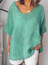 Load image into Gallery viewer, Solid Color Loose Casual Cotton And Linen Suit
