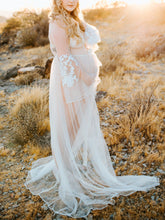Load image into Gallery viewer, Maternity Sexy Lace Deep V Neck Dress
