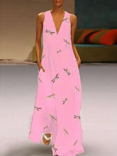 Load image into Gallery viewer, Women's Elegant Printed Colorful V-Neck Sleeveless Maxi Dress
