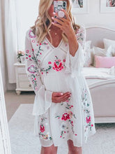Load image into Gallery viewer, Lace Embroidery Long Sleeves Maternity Dress
