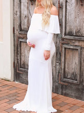 Load image into Gallery viewer, Long-Sleeved Strapless Temperament Maternity Dress
