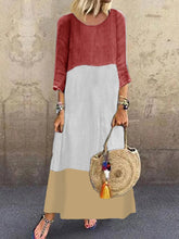 Load image into Gallery viewer, Women's Casual Loose Colorblock Long Dress
