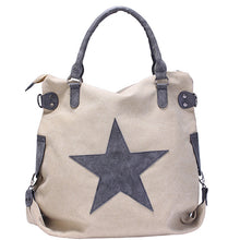 Load image into Gallery viewer, Washed Canvas Pentagram Shoulder Bag Diagonal Bag

