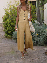 Load image into Gallery viewer, Buttoned Casual Loose Sleeveless Jumpsuit
