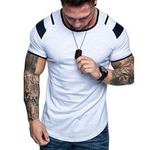 Load image into Gallery viewer, Men's Round Neck Color-Block Casual Cotton T-Shirt
