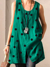 Load image into Gallery viewer, Women's Printed Cotton And Linen Casual Sleeveless Vest Shirt
