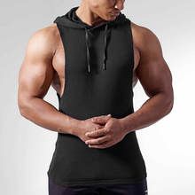 Load image into Gallery viewer, Men's Solid Color Sleeveless Hooded Vest
