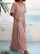 Load image into Gallery viewer, Women's Solid Color U-Neck Casual Loose Long Dress
