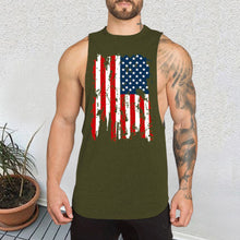 Load image into Gallery viewer, Flag Printed Vest Cotton  Men's Tops
