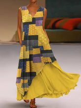 Load image into Gallery viewer, Retro Color Block Stitching Temperament Women's Dress
