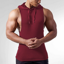 Load image into Gallery viewer, Men's Solid Color Sleeveless Hooded Vest
