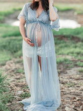 Load image into Gallery viewer, Maternity Dress Elegant Solid Color Soft Yarn Photo Dress
