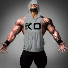 Load image into Gallery viewer, Men's Fashion KO Letter Print Sports Hooded Vest
