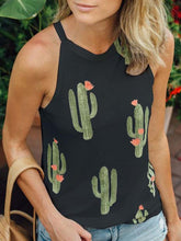Load image into Gallery viewer, Sleeveless Cactus Print Vest Casual T-shirt
