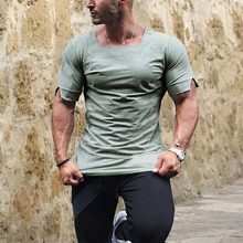 Load image into Gallery viewer, Men's Solid Color Slim Short Sleeve T-Shirt
