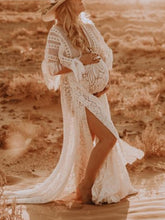 Load image into Gallery viewer, Lace Hollow Loose Elegant Maternity Dress
