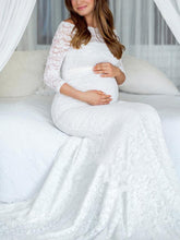 Load image into Gallery viewer, Maternity Sexy Lace Strapless Maxi Dress
