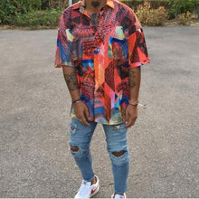 Load image into Gallery viewer, Printed Lapel Button Casual Men's Shirt
