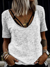 Load image into Gallery viewer, V-neck Short Sleeve T-shirt Top
