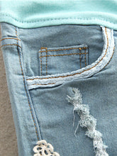 Load image into Gallery viewer, Maternity Fashion Lace Denim Belly Shorts
