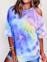 Load image into Gallery viewer, Tie Dye V-neck Short-sleeved T-shirt Women
