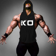 Load image into Gallery viewer, Men's Fashion KO Letter Print Sports Hooded Vest
