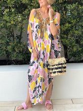 Load image into Gallery viewer, Off-The-Shoulder Printed Casual Women's Dress
