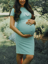 Load image into Gallery viewer, Maternity Casual Solid Color Midi Nursing Dress
