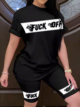 Load image into Gallery viewer, Women's Fashion Letter Print Shorts Set
