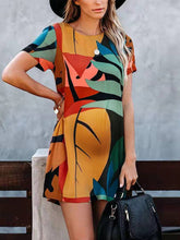 Load image into Gallery viewer, Maternity Fashion Printed Round Neck Short Sleeve Dress
