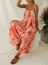 Load image into Gallery viewer, Women's Tie Dye Printed Spaghetti Straps Loose Jumpsuit

