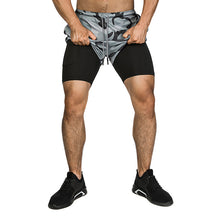 Load image into Gallery viewer, Camouflage Printed Running Elastic Two Layers Men's Shorts  
