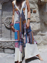 Load image into Gallery viewer, Women's Fashion Printed V-Neck Loose Jumpsuit
