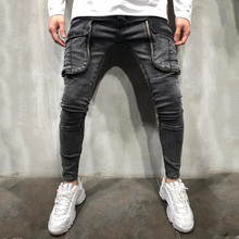Load image into Gallery viewer, Men's Stylish Multi-Pocket Slim-Fit Ripped Jeans
