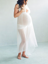Load image into Gallery viewer, Maternity Sexy V-Neck Lace Stitching Maxi Dress
