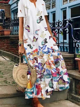 Load image into Gallery viewer, Plus Size Butterfly Print Loose Women's Dress

