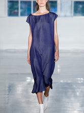 Load image into Gallery viewer, Pure Color Round Neck Temperament Women's Dress
