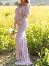 Load image into Gallery viewer, Simple Temperament Strapless Maternity Dress
