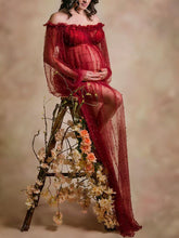Load image into Gallery viewer, Maternity Dress Elegant Solid Color Soft Yarn Photo Dress
